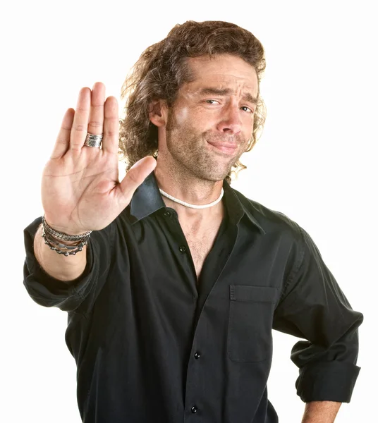 Man Gestures Stop — Stock Photo, Image