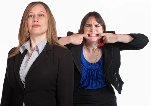 Angry Woman Makes a Face — Stock Photo, Image