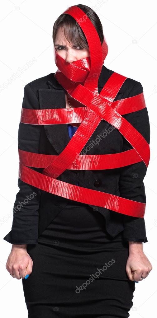 Woman in Red Tape