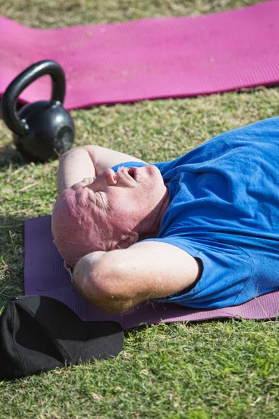 Homem exausto Exercício — Fotografia de Stock