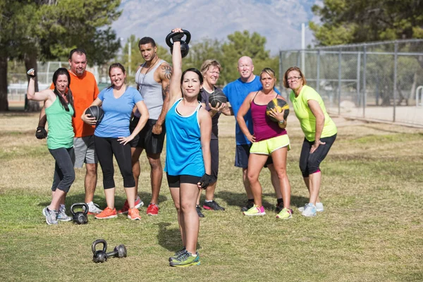 Smiling Woman Exercising — Stock Photo, Image