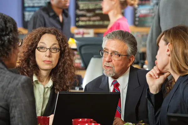 Business Man and Women in Cafe — Stock Photo, Image