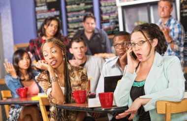 Talkative Woman in Cafe