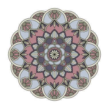 Vektör mandala beyaz arkaplanda izole edildi. Süslü kart. Doğulu desen, tasarım için klasik dekoratif unsur