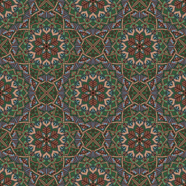 Mandala Motif Ornement Texture Orientale Sans Couture Orintal Arabe Turc — Image vectorielle