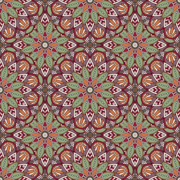Mandala Ornament Pattern Seamless Oriental Texture Orintal Arabic Turkish Ottoman — Stock Vector