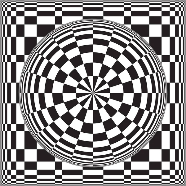 Optical Circle Grid Black White Contrast Create Faux Optical Illusion — Stock Vector