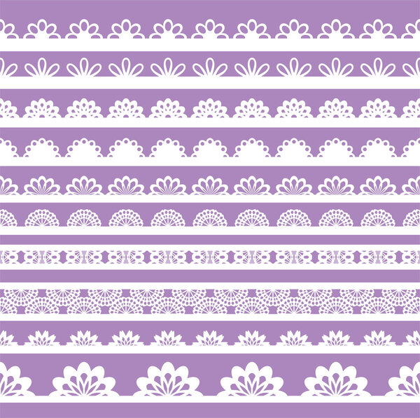 Set of beautiful lace vector trims