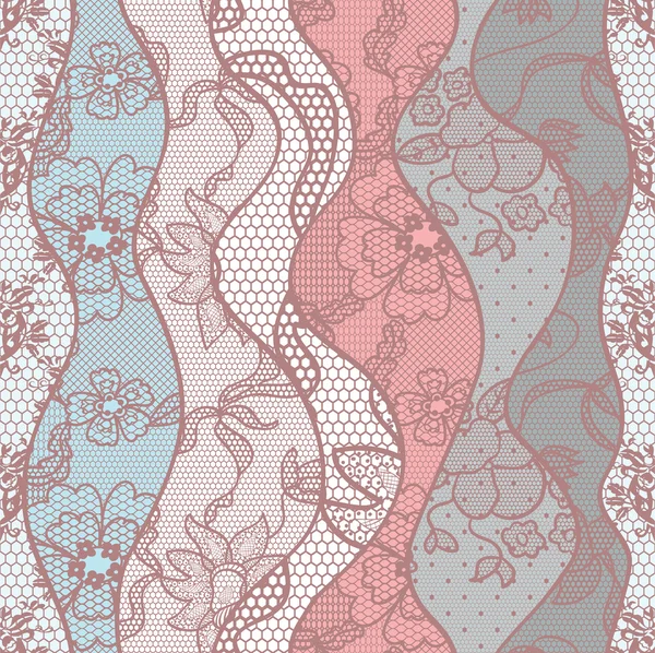 Lace seamless pattern with flowers — Stock Vector