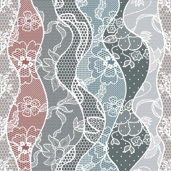 Lace seamless pattern with flowers — Stock Vector