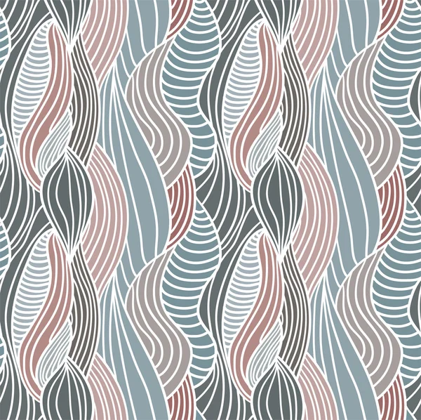 Seamless waves hand-drawn pattern — Stock Vector