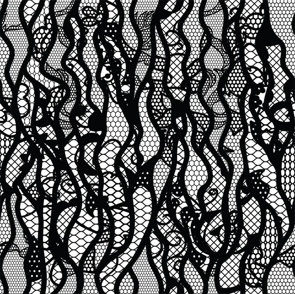 Tissu vectoriel en dentelle noire motif sans couture — Image vectorielle