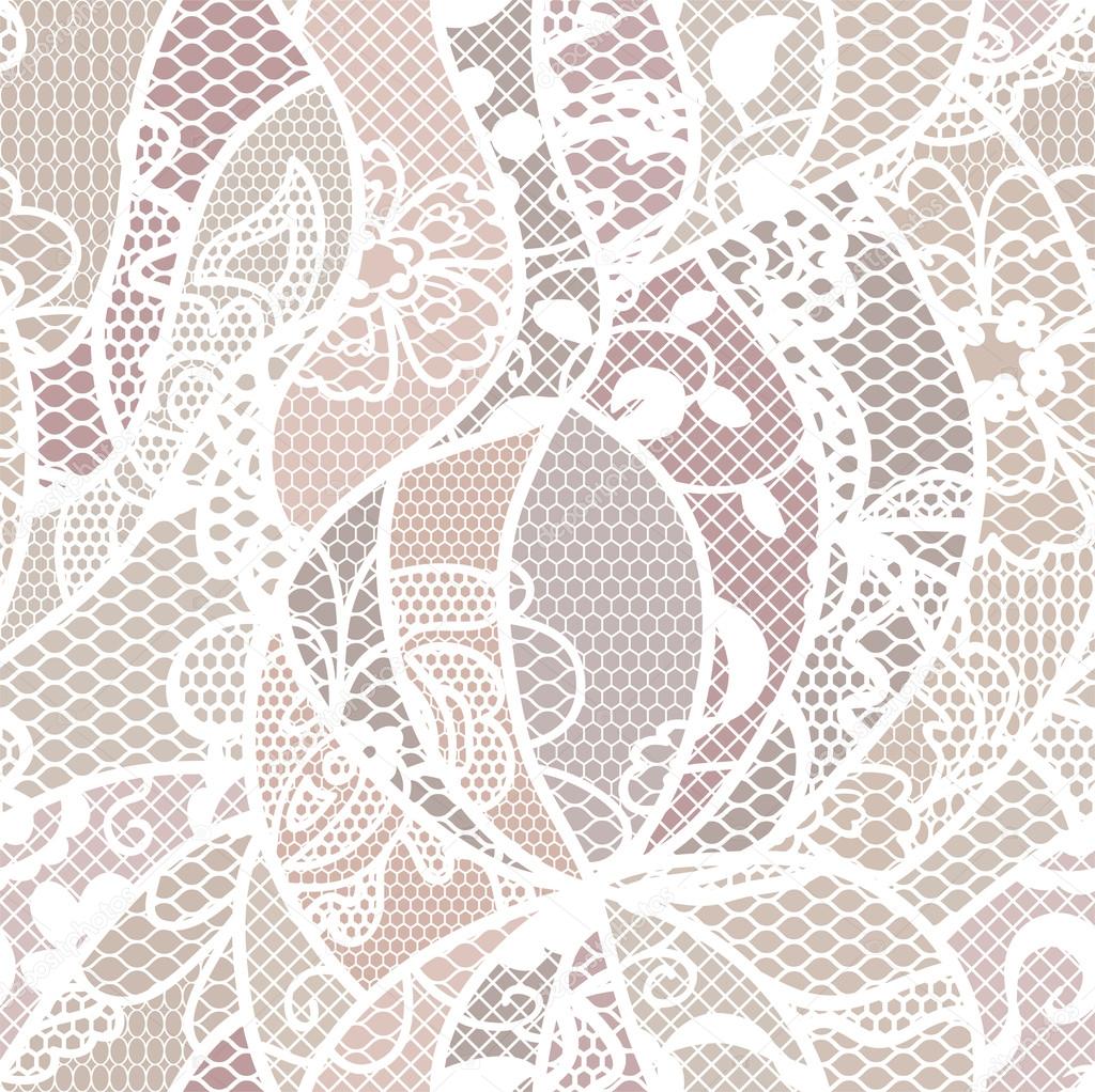 Lace vector fabric seamless pattern