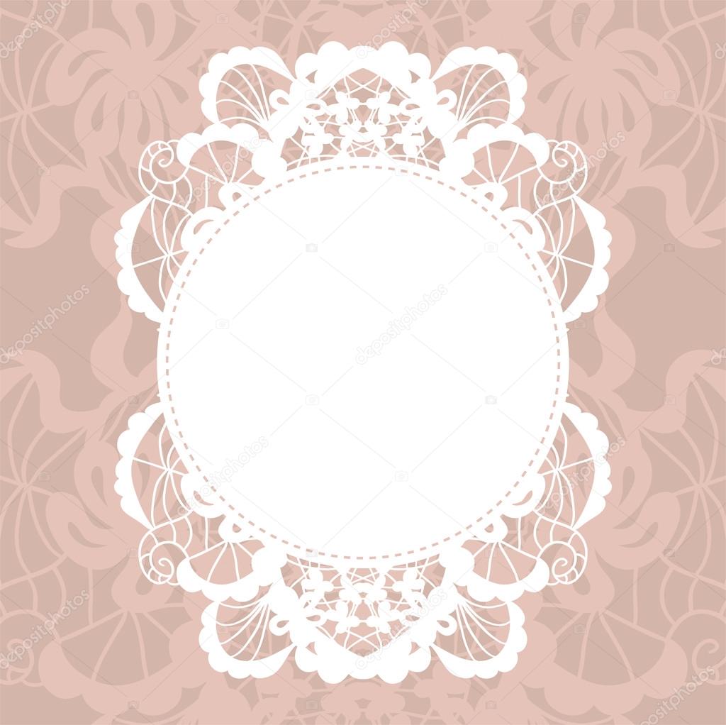 Elegant doily on lace gentle background