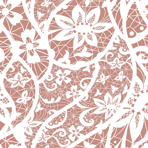 Lace seamless pattern with flowers — Stock Vector