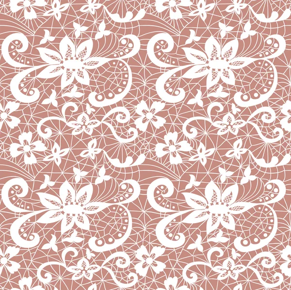Encaje patrón sin costura con flores — Archivo Imágenes Vectoriales