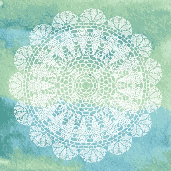 Elegante lacy kleedje op aquarel achtergrond. — Stockvector