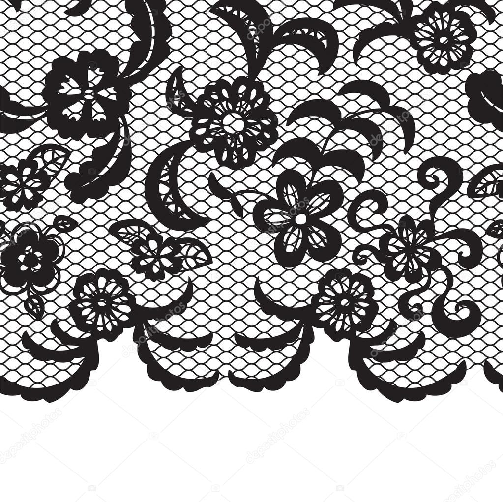 Seamless lace border. Invitation card.