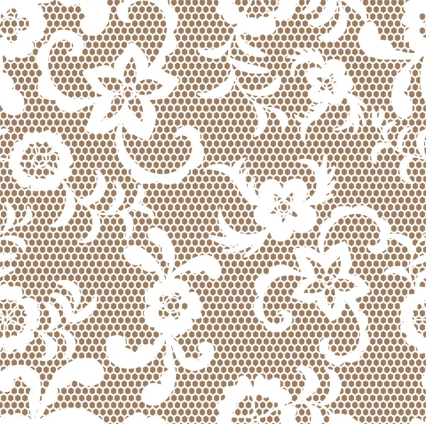 Lace seamless pattern with flowers — Stock Vector