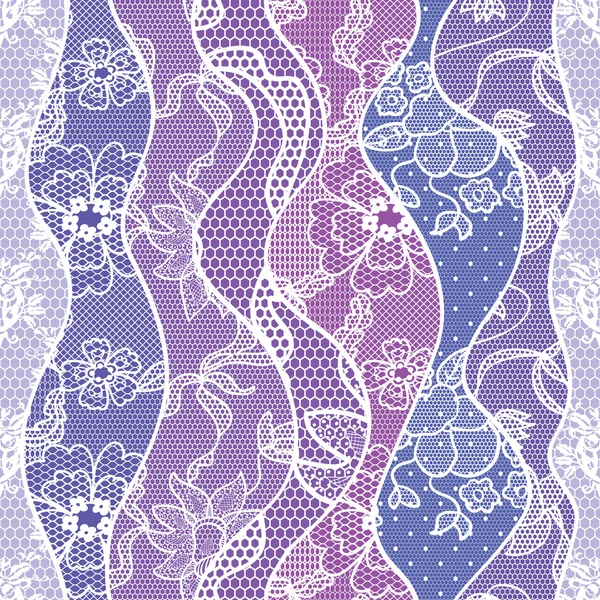 Lace vector fabric seamless pattern with lines and waves — Stock Vector