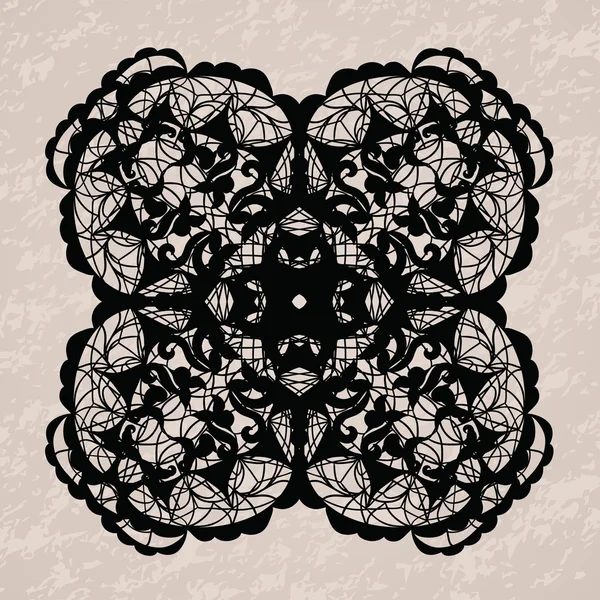 Elegant lacy doily på akvarell bakgrunden — Stock vektor