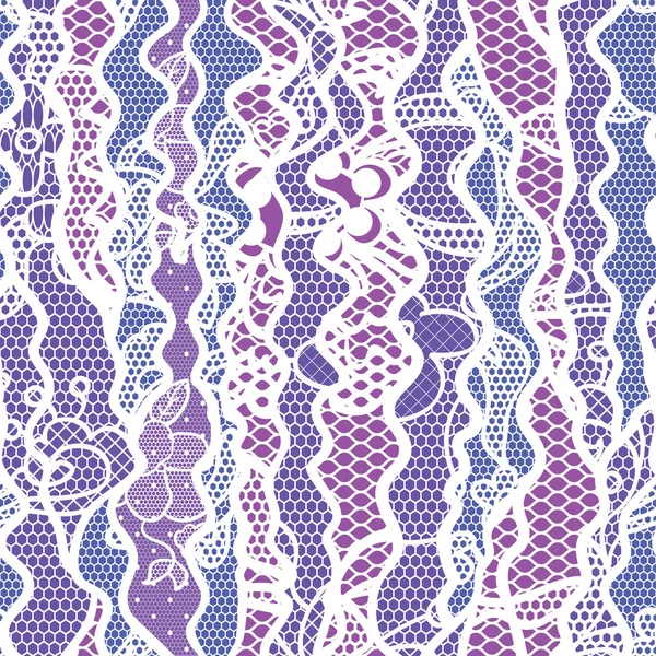 Lace vector fabric seamless pattern with lines and waves — Stock Vector