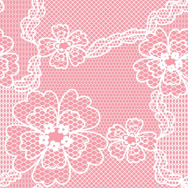 Tissu vectoriel dentelle motif sans couture avec des fleurs — Image vectorielle