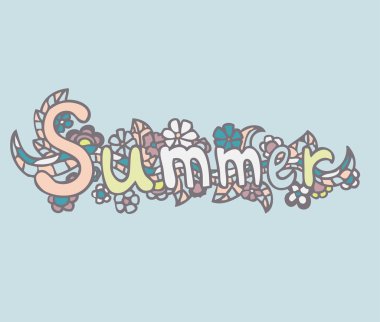 elle çizilmiş vektör etiketini çiçeklerin doodle.