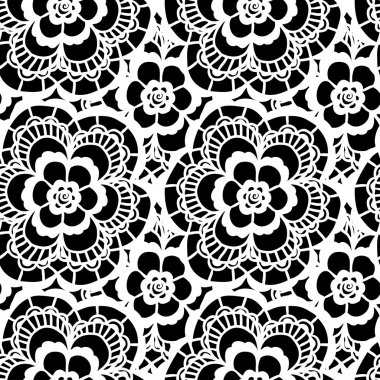 Çiçekli Dantel vektör kumaş seamless modeli