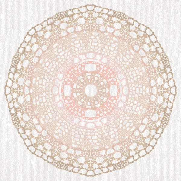 Elegant lacy doily on watercolor background — Stock Vector