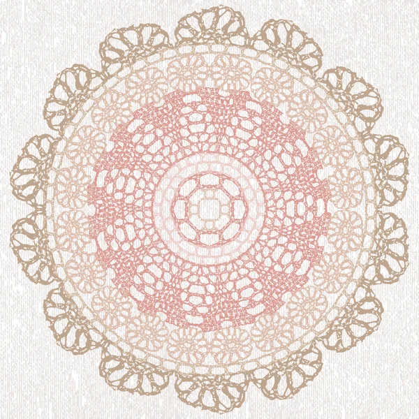 Elegant lacy doily på akvarell bakgrunden — Stock vektor