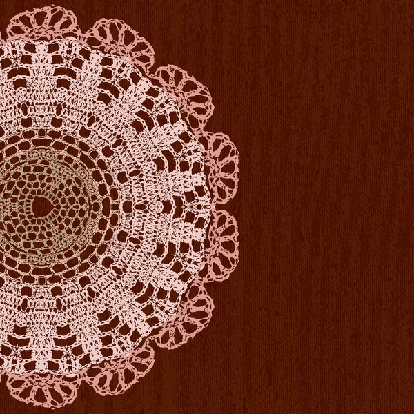 Dentelle élégante napperon sur fond d'aquarelle — Image vectorielle