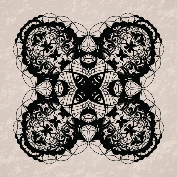 Elegant lacy doily på akvarell bakgrunden — Stock vektor