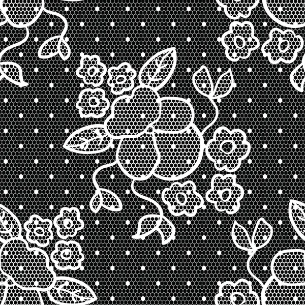 Tissu vectoriel dentelle motif sans couture avec des fleurs — Image vectorielle