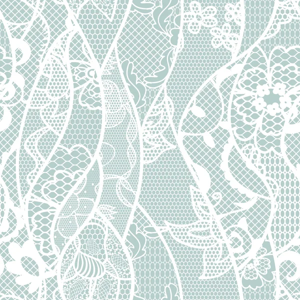 Tissu vectoriel dentelle motif sans couture avec des lignes et des vagues — Image vectorielle