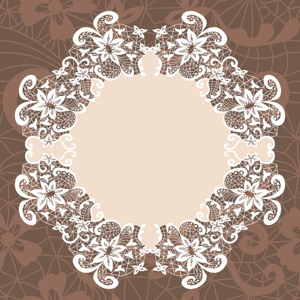 Elegant lacy doily on watercolor background — Stock Vector