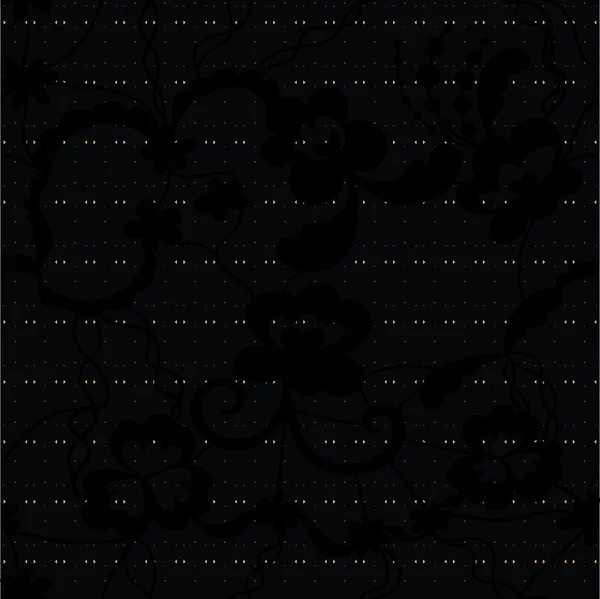 Modèle vectoriel sans couture en dentelle pointillée noire élégante — Image vectorielle
