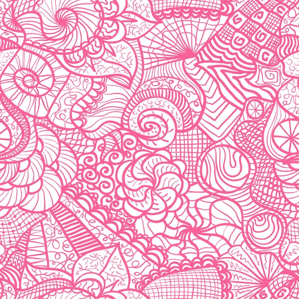 Hand drawn pink seamless pattern may be used as background — Stock Vector