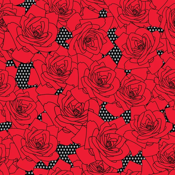 Tissu vectoriel dentelle motif sans couture avec des roses — Image vectorielle