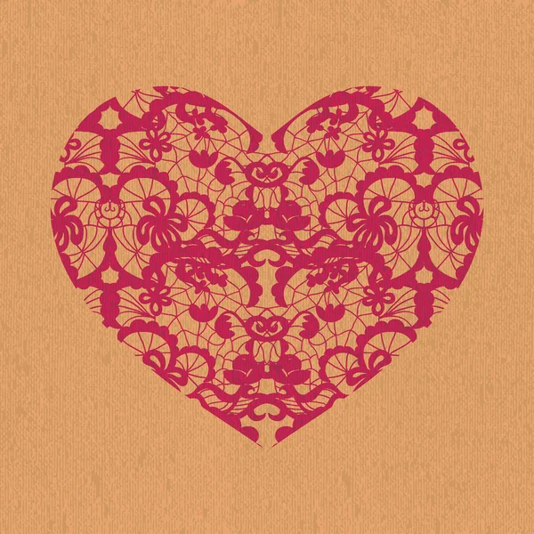 Кружево бесшовный рисунок с сердцем — стоковый вектор