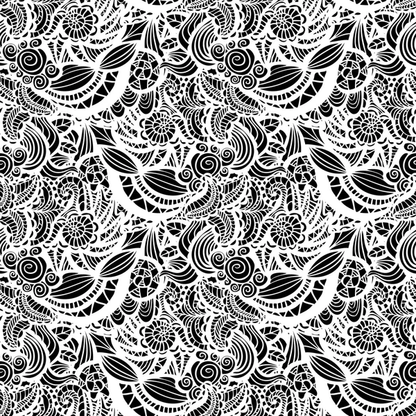 Tissu vectoriel dentelle motif sans couture avec des fleurs — Image vectorielle