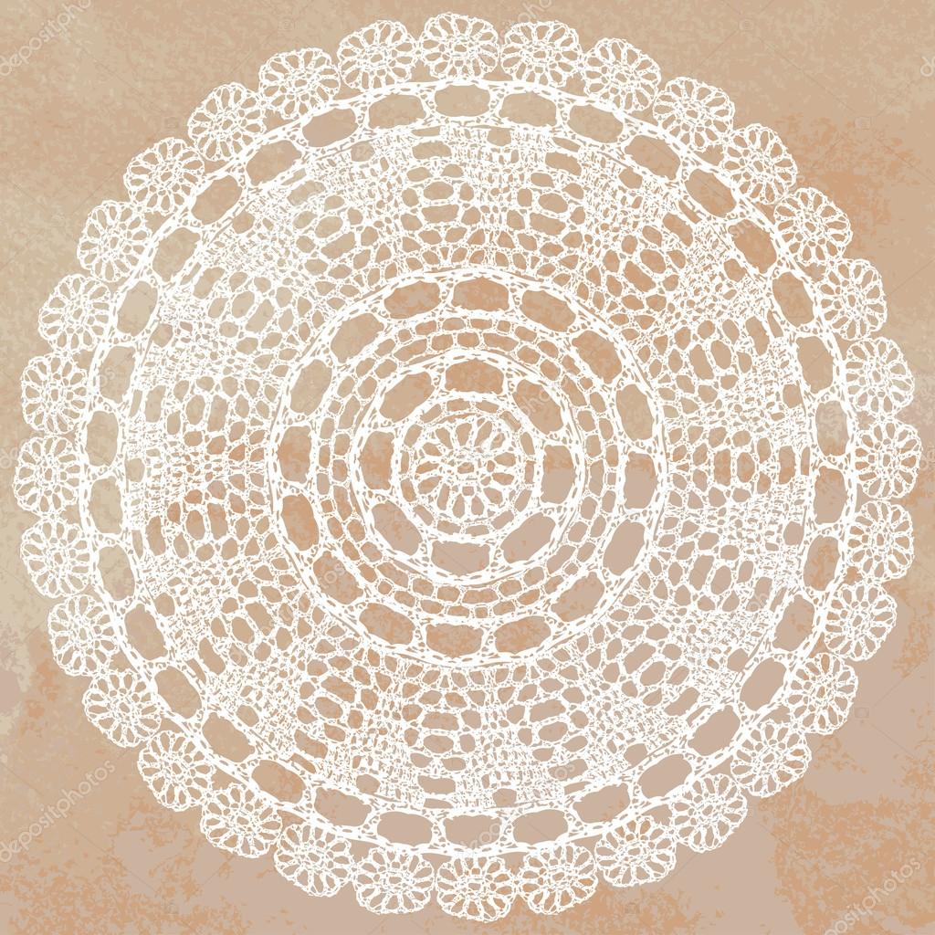 Elegant lacy doily on watercolor background