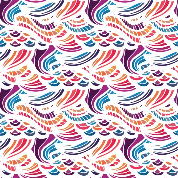 手描きの抽象的なベクトル パターン、波背景髪 — ストックベクタ