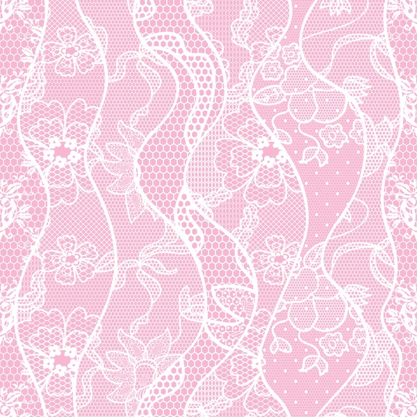 Lace seamless pattern with flowers — Stock Vector