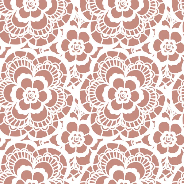 Lace seamless pattern with flowers — Stock Vector