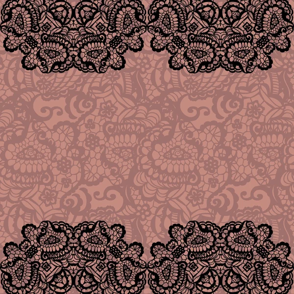 Fondo horizontal sin costuras con un adorno floral — Vector de stock