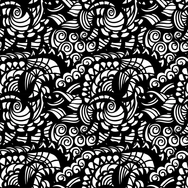 Lace black seamless pattern with flowers Stock Vector by ©comotom0 34800451
