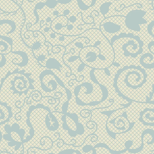 Tissu vectoriel dentelle motif sans couture avec des fleurs — Image vectorielle