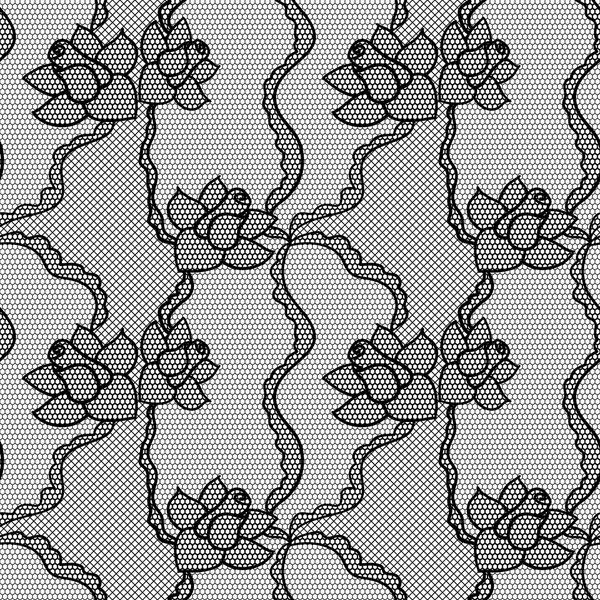Sömlös spetsmönster med blommor — Stock vektor