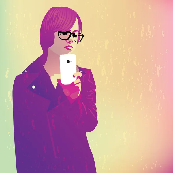 Girl taking a picture Royalty Free Stock Vectors